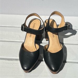 Lucky Brand Black Heels with Ankle Strap size 6.5 EU 37